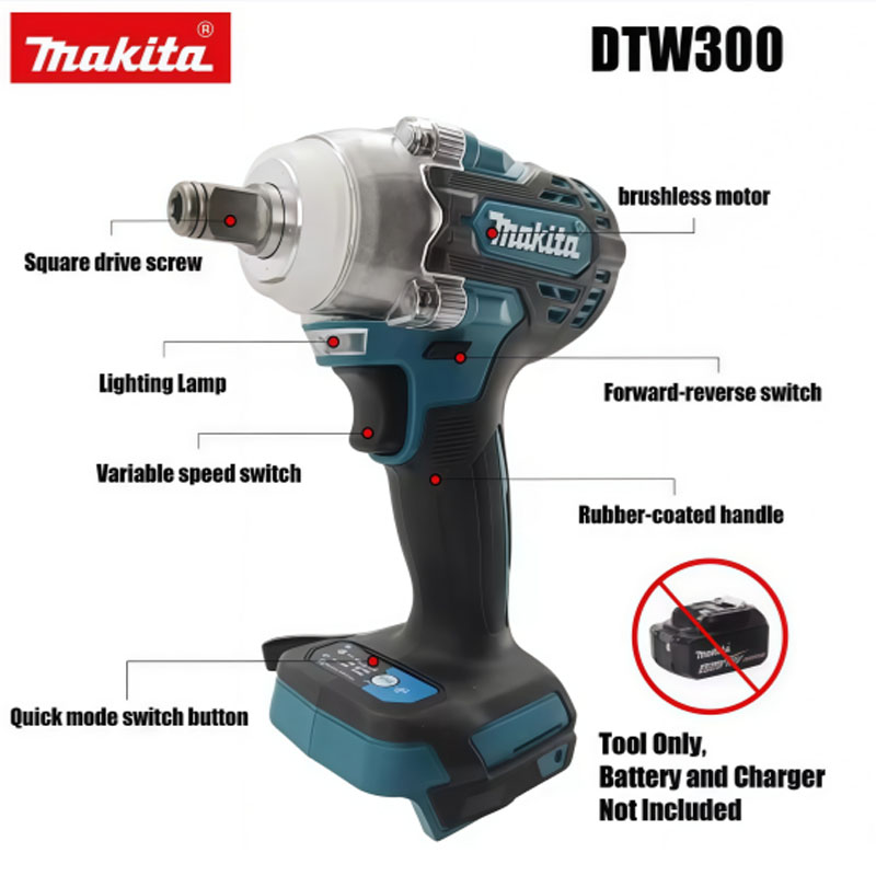 Makita Drill Dtw300 - Clé à chocs sans fil Makita