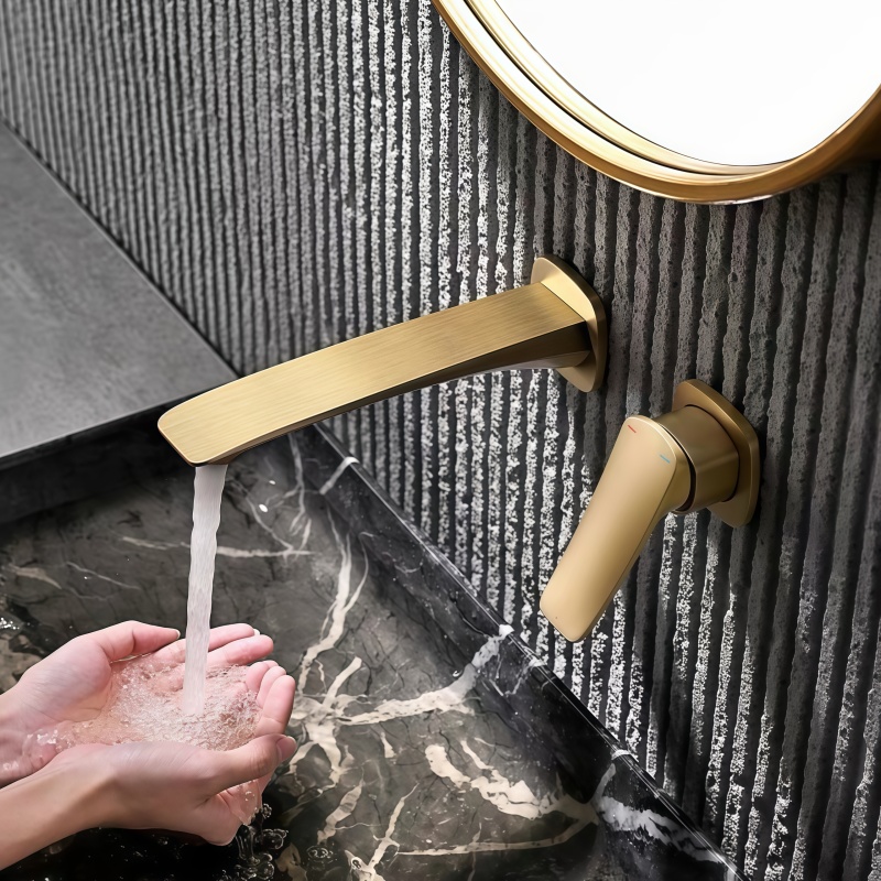 Basin Mixer Cartridge - Robinet de lavabo encastré doré avec
